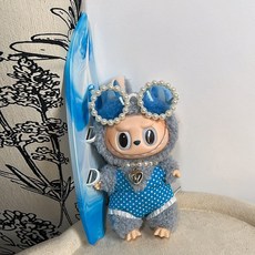 라부부 호환 LABUBU 인형옷 악세사리 1~3세대 15cm 17cm 인형꾸미기 튜브 서핑 여름옷, 블루서퍼, 1개