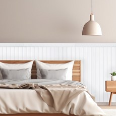 데코리아 습기에 강한 접착식 PS 루바템바보드 40cm*100cm, 1개, 화이트 TRA-421