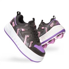 인라인 롤러슈즈 바퀴 달린 신발 4륜 롤러 스케이트화 스케이트 롤러 남녀 롤러스케이트, 1개, 블랙 102