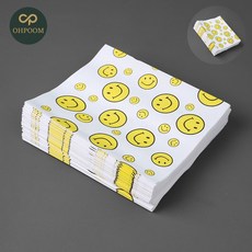 노란 스마일 M형 페이퍼백 90p세트(17x20cm) 빵종이봉투 샌드위치포장 종이백