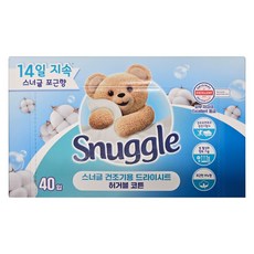 스너글 건조기용 드라이시트 허거블코튼, 40개입, 1개