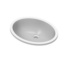 愛琴海廚房 德國 珂瑞CARYSIL B01 嵌入式花崗岩橢圓形洗手台面盆，廚房衛浴適用, 白, 1個