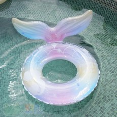 蛙巢 美人魚游泳圈 兒童成人泳圈, 1個, 70圈（適合40-60斤）送打氣筒, 美人魚