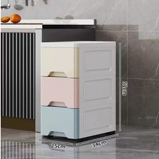 窄型四層抽屜收納櫃 夾縫收納櫃 附滑輪收納櫃 簡約風收納櫃, 25cm面寬馬卡龍色3層