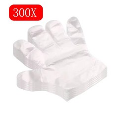 100-1000pcs 일회용 장갑 식품 등급 플라스틱 투명 레스토랑 프라이드 치킨 피자 주방 식기류 214145, 300pcs