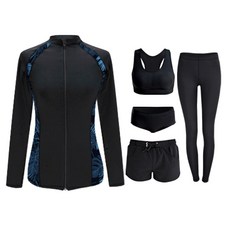 Surfrider 5件全套女款印花拉鍊式防曬衣 大尺碼 SURFRIDER