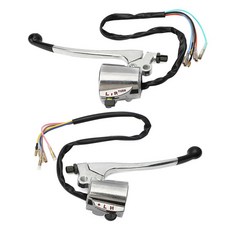 오토바이 좌우 핸들 혼다 CG125 CB125 주강 XF 경적 방향 지시등 전기 시동 22mm, 은, 1개