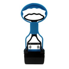 강아지 배변집게 긴 손잡이 휴대용 접이식 애견 산책용 배설물 치우기용 야외 사용 편리한 막대형 디자인, 작은 사이즈 28cm 블루, 1개