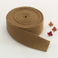 패션스타트 코튼 가방끈 스트랩 줄 에코백 컬러 웨이빙끈 25mm 1롤 (900cm), 1개, 라이트브라운