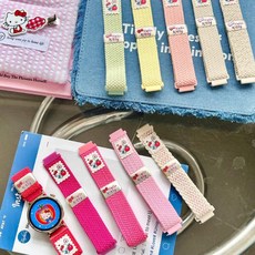 갤럭시워치 4 5 6 7 스트랩 헬로키티 마그네틱 워치밴드 핑크20mm