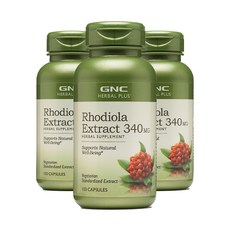 [정품 미국 배송] GNC 허브 로디올라 홍경천 100정-3개 (캡슐) Herbal Plus Standardized Rhodiola 100caps, 100정, 3개