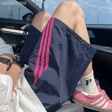 美式三條槓速乾短褲男夏季薄款透氣百搭寬鬆休閒沙灘運動褲五分褲