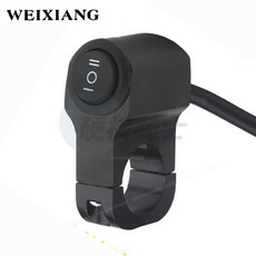 WEIXIANG 摩托車車把開關 ON-OFF-ON 大燈霧剎車燈開關 適用於運動污垢電動自行車, 1個, 黑色