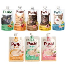 Push! 貓咪機能肉泥噗滋包 110g 多種口味, 1個, 現貨隨機, 噗滋包