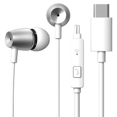 IRIVER 被動式降噪入耳式 iPhone Galaxy 筆記型電腦 桌上型電腦 相容 C型耳機, BVC-160, 白色