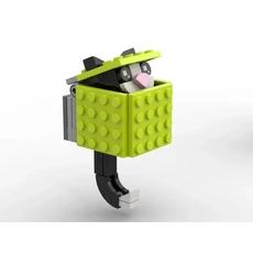 MOC 벽돌 키 체인 거치대 특이한 어린이 장난감 조립 모델 장식 DIY 걸이 링 건설 도시 빌딩 블록, 03 lime black cat