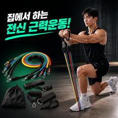 와이앤코 스포츠 튜빙밴드 세트 홈트레이닝 기구, 1개, 혼합색상
