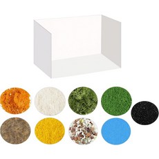 디오라마 키트 실리풀 11개 미니어처 파크 용품 풍경 기반 재료 골판지 상자 돌눈 잔디 이끼 강 사막 서식지 프로젝트 DIY 포함