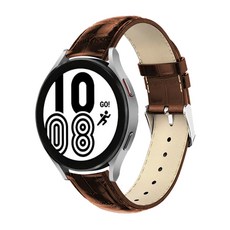 갤럭시워치4 클래식 호환 소가죽 버클 시계줄 밴드 스트랩 46mm 44mm 42mm 40mm, 갤럭시워치4 40mm - 브라운