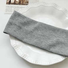 Fee 韓系彈力細直紋寬邊髮帶 多色簡約頭飾 洗臉束髮帶, 1個, 現貨-2#/花灰, 花灰