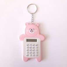 곰돌이 미니 계산기 핑크 휴대용 키링 캐릭터, 상세페이지 참조, 상세페이지 참조
