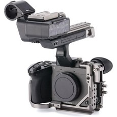 틸타 카메라 케이지 프로 키트 소니 FX2 호환 티타늄 그레이 | ARCA 하단 플레이트 15mm LWS 베이스플레이트 제노 탑 핸들 및 파워 포함 NATO 콜드 슈 1420, Tilta 라이트 키트