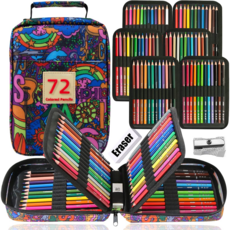 블랙우드 유성 72컬러 120컬러 페브릭 옥스포드 유성 색연필 +연필깎이+지우개, 1세트, 72색