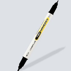 양면 양쪽 네임펜 1.0mm+0.4mm 색상 블랙 12개 1세트