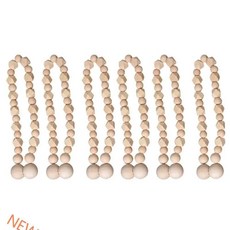 강한 자석이있는 나무 구슬로 된 커튼 타이백 6 피스가 가정용 장식을위한 세트, Type A, 1개