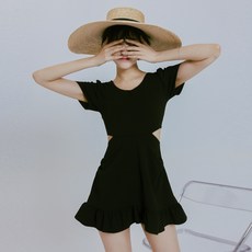 모노키니 뱃살커버수영복 호텔수영복 반팔 옆트임