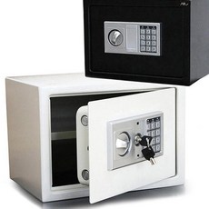 디지털 전자금고 강철봉 2중 잠금장치 35x25x25cm 가정용 개인금고함, 화이트