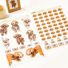 커스텀 반려동물 포토스티커 주문제작 폰꾸 다꾸 강아지굿즈 UV DTF 방수 투명 강아지 고양이 반려견 반려묘, 1개, 2개입, 미니+라지