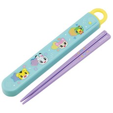 巧虎兒童學習筷組 滑蓋式收納盒 方便攜帶 姓名貼, 藍綠色, 1套, 1雙筷子+1個收納盒