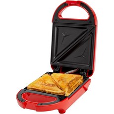 맛있는 미니 샌드위치 메이커 만들기 파니니 구운 치즈 디저트 빠른 결과 간편한 청소 600W 아쿠아, Mini, Red
