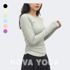 노바요가 여성 요가복 긴팔 커버업 필라테스 발레 상의