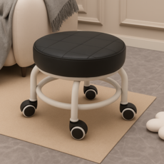 잇템스 쿠션있는 튼튼한 앉은뱅이바퀴의자 바닥의자, 2_검정