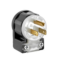 Leviton 30 Amp 125 볼트 NEMA L5-30P 2P 3W 잠금 플러그 산업 등급 접지 2611 블랙-화이트, Leviton 30 Amp, 125 볼트, NEMA L, Black-White
