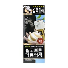 미쟝센 쉽고 빠른 거품 염색 새치전용, 2N흑색, 1개
