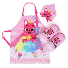 예쁜앞치마 예쁜방수앞치마 핑크퐁 앞치마 토시 두건 3종 onl*98623iS