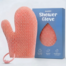 슬러피 실리콘 반영구 샤워장갑 목욕 때밀이 샤워글러브, 1개, 1개입, 핑크