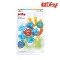 最新款 Nuby 固齒器三階段超值組, 藍綠, 1個