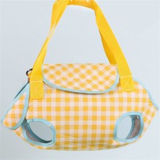 휴대용 애완 동물 이동장 강아지슬링백 소형견 애완 동물 이동장 산책가방 슬링백, 옐로 체크
