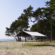 캠핑퍼스트 퍼스트 타프 블랙코팅 암막 고밀도 300DTY 렉타타프 L 대형 타프, 퍼스트타프 웜화이트 풀세트(티탄폴대)