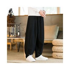 功夫褲牛奶絲新中式練武褲輕薄透氣寬鬆直筒太極褲運動健身跑步休閒寬褲吸濕排汗垂順舒適抽繩棉麻長褲素色中老年禪坐靜坐打坐褲