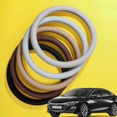 핸들잡기편한커버 차량 말리부 핸들커버 쿨메쉬 땀흡수 미끄럼방지 자동차 운전, 매쉬 원형_바닐라화이트, 본상품선택