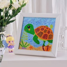 DIY 키링 재료 십이간지 벽시계 액자 열쇠고리 만들기, 1개, 카키 귀여운 돌고래