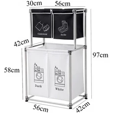더러운 빨래 바구니 바퀴 달린 정리 수납함 욕실, 01 No Wheel