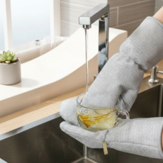 다용도 주방용 방수 방열 수세미 세척 장갑세트, 1세트, 4개입