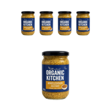 오가닉키친 프랑스 고단백 유기농 홀그레인 머스타드 겨자소스, 5개, 200g