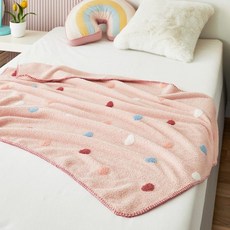 모던하우스 쁘띠하트 수면 자수담요 90x120 베이비핑크 CZ2423019, 단품